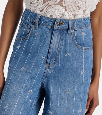 Verzierte Wide-Leg Jeans | Self-Portrait