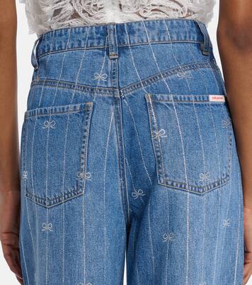 Verzierte Wide-Leg Jeans | Self-Portrait