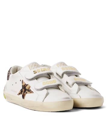 Old School glitter leather sneakers | Golden Goose Kids