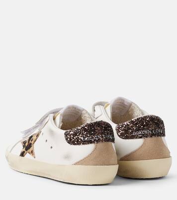 Old School glitter leather sneakers | Golden Goose Kids