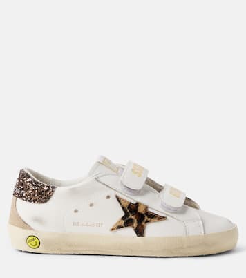 Old School glitter leather sneakers | Golden Goose Kids