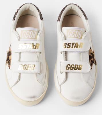 Old School glitter leather sneakers | Golden Goose Kids