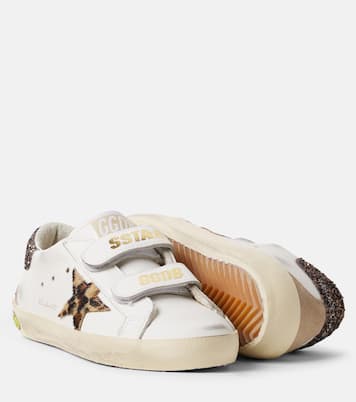 Old School glitter leather sneakers | Golden Goose Kids