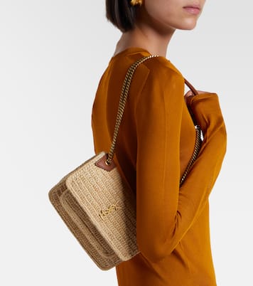 Niki Mini raffia shoulder bag | Saint Laurent