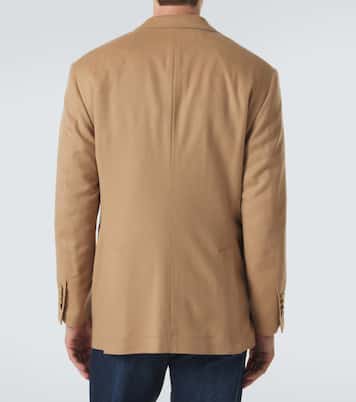 Camel hair double-breasted suit jacket | Brunello Cucinelli