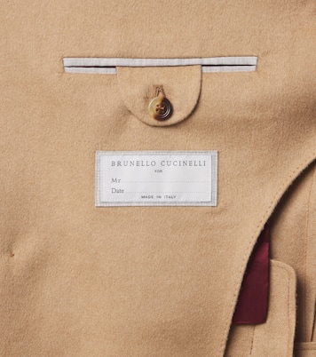 Camel hair double-breasted suit jacket | Brunello Cucinelli