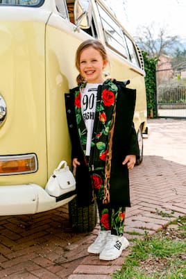 Sweat-shirt à capuche en coton mélangé à fleurs | Dolce&Gabbana Kids