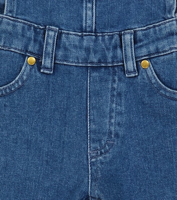 Logo-embroidered denim dungarees | Mini Rodini