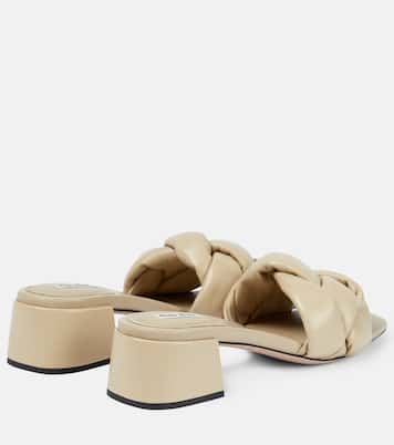 Pantoletten aus Leder | Miu Miu