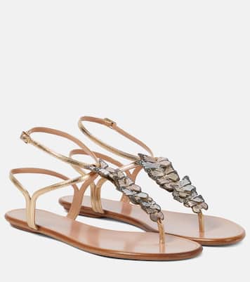 Papillon leather thong sandals | Aquazzura
