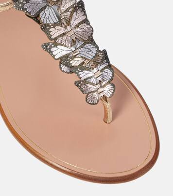 Papillon leather thong sandals | Aquazzura