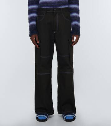 Wide-leg cotton gabardine cargo pants | Marni