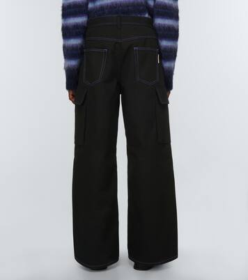 Wide-leg cotton gabardine cargo pants | Marni