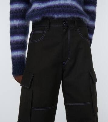 Wide-leg cotton gabardine cargo pants | Marni