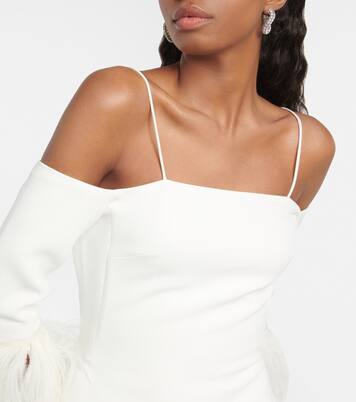 Robe midi à plumes | David Koma