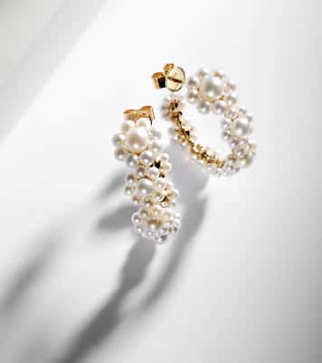 Pendientes Jardin Boucle de oro de 14 ct con perlas de agua dulce | Sophie Bille Brahe