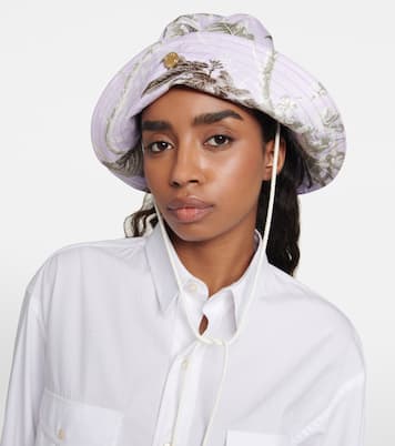 Chapeau bob en coton mélangé à fleurs | Erdem