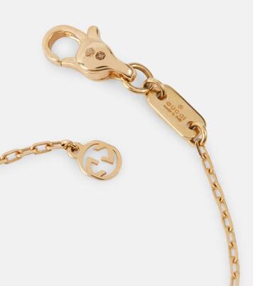 Interlocking G 18kt gold necklace with diamonds | Gucci