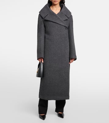 Oversized wool-blend felt wrap coat | Toteme