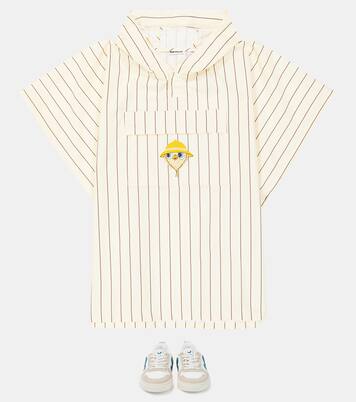 Owl pinstriped rain poncho | Mini Rodini