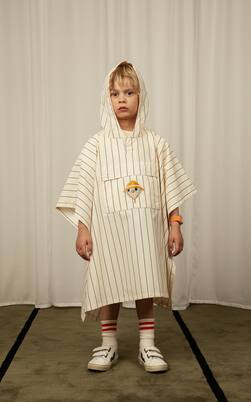 Owl pinstriped rain poncho | Mini Rodini