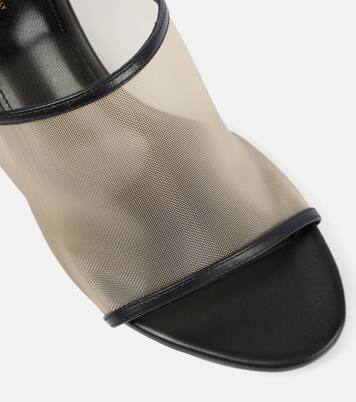 Marion leather and mesh wedge mules | Khaite