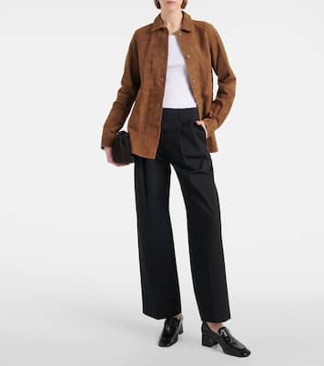 Cotton twill wide-leg pants | Toteme