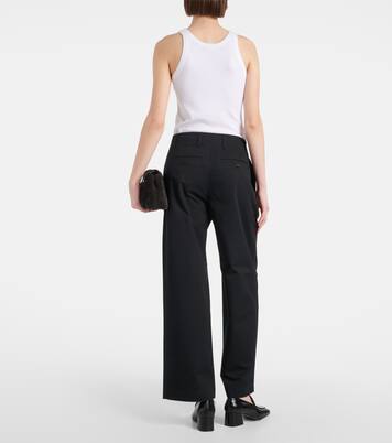 Cotton twill wide-leg pants | Toteme