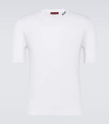 Logo silk and cotton T-shirt | Gucci