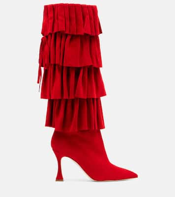 Miralone 90 suede knee-high boots | Manolo Blahnik
