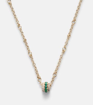 Halskette Gravity aus 18kt Gelbgold mit Diamanten und Smaragden | Spinelli Kilcollin