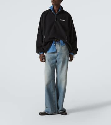 Fleece half-zip sweater | Miu Miu