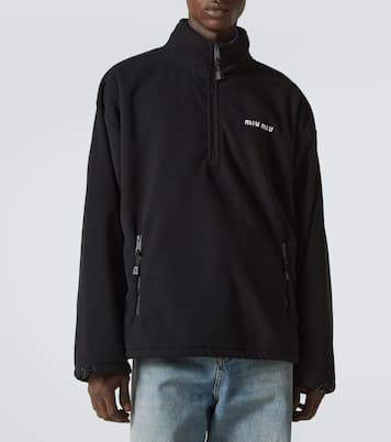 Fleece half-zip sweater | Miu Miu