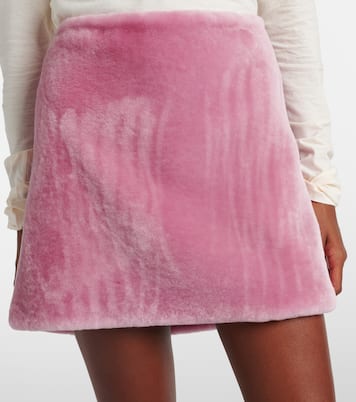 Minirock aus Shearling | Prada