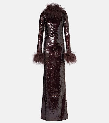 Zouzou feather-trimmed sequined gown | The New Arrivals Ilkyaz Ozel