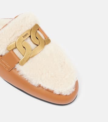 Catena shearling and leather mules | Tod's
