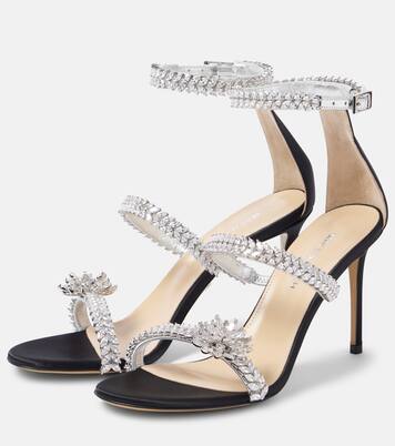 Sandalen Crystal Flower aus Satin | Mach & Mach