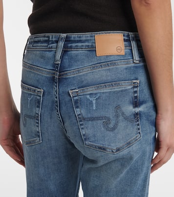 Jean droit Girlfriend à taille mi-haute | AG Jeans