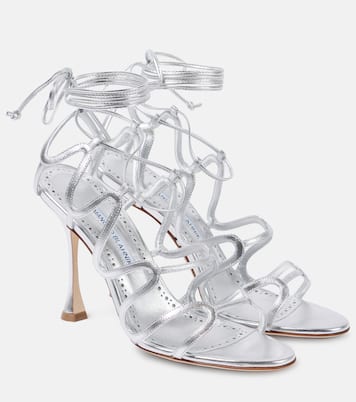 Sandalen Fawda 105 aus Metallic-Leder | Manolo Blahnik
