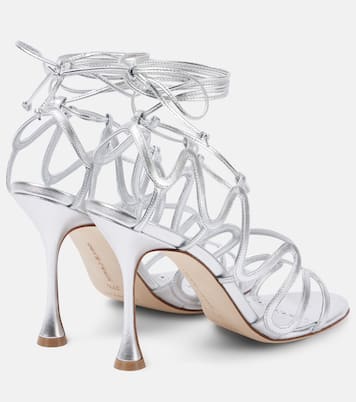 Sandalen Fawda 105 aus Metallic-Leder | Manolo Blahnik