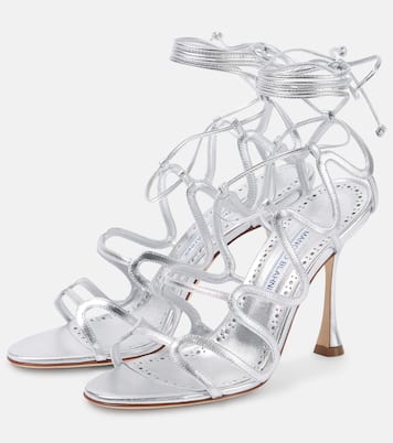 Sandalen Fawda 105 aus Metallic-Leder | Manolo Blahnik