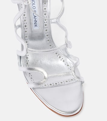 Sandalen Fawda 105 aus Metallic-Leder | Manolo Blahnik