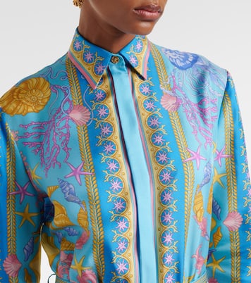 Abito lungo Underwater Barocco in twill di seta | Versace