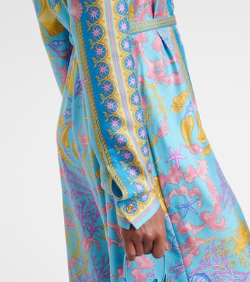 Abito lungo Underwater Barocco in twill di seta | Versace