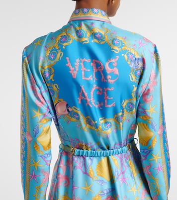 Abito lungo Underwater Barocco in twill di seta | Versace