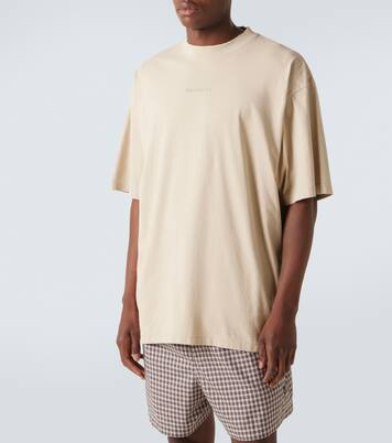 T-shirt rayé en coton à logo | Balenciaga