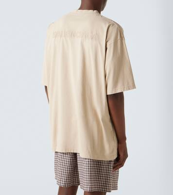 T-shirt rayé en coton à logo | Balenciaga