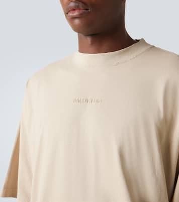 T-shirt rayé en coton à logo | Balenciaga