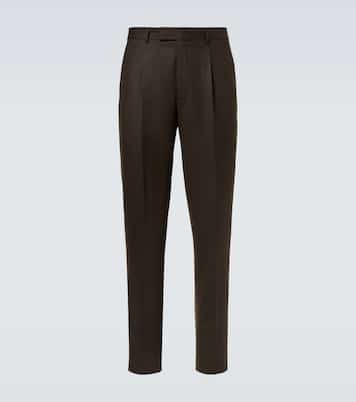 Pantalones tapered de franela de lana | Zegna