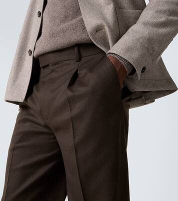 Pantalones tapered de franela de lana | Zegna